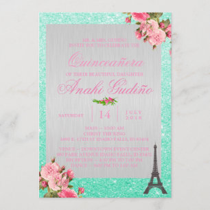 Tema Paris Quinceañera Convite