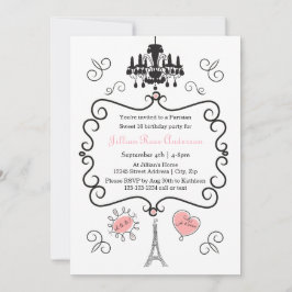 Tema Parisiense - Convite de aniversário
