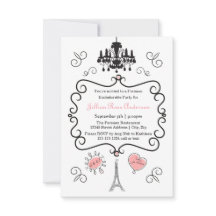 Tema parisiense - Convite para Festas de solteira