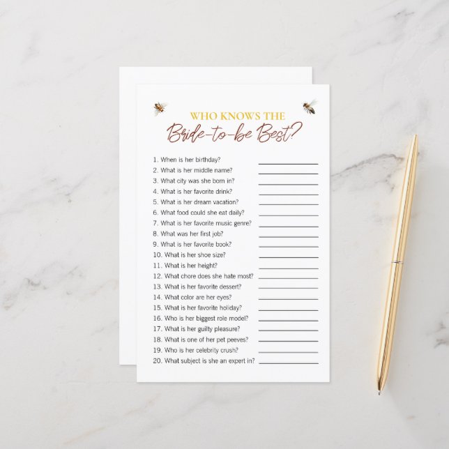 Tema &quot;Quem Conhece A Noiva&quot; Jogo Do Chá de panela (Frente/Verso In Situ)