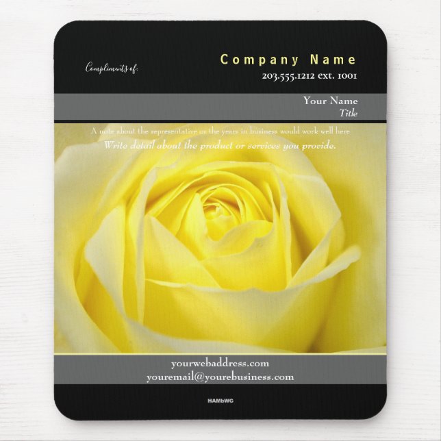 Tema Rosa Amarelo do Mousepad do promocional - HAM (Frente)