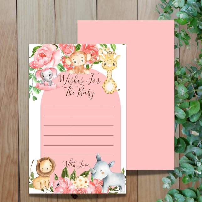 Tema Safari Rosa Deseja O Jogo Do Chá de fraldas (Criador carregado)