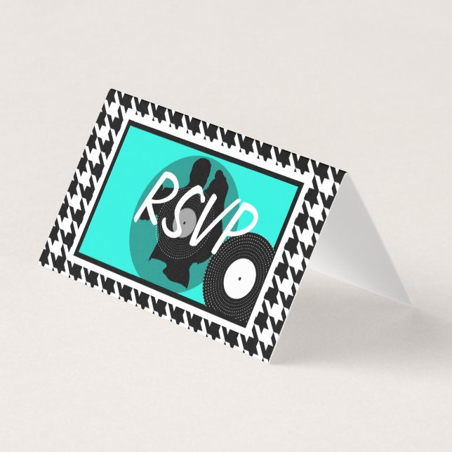 Tema teal, preto e branco com verificação de 1950  (Frente)