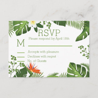 Tema Tropical Botânico RSVP Casamento