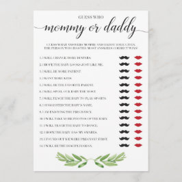 Tema Verde do Jogo do Chá de fraldas de mamãe ou P