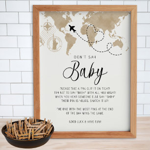 Tema viagem Não diga Poster de jogo de bebê