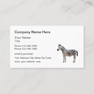 Tema Zebra - Cartão de visita de logotipo comercia