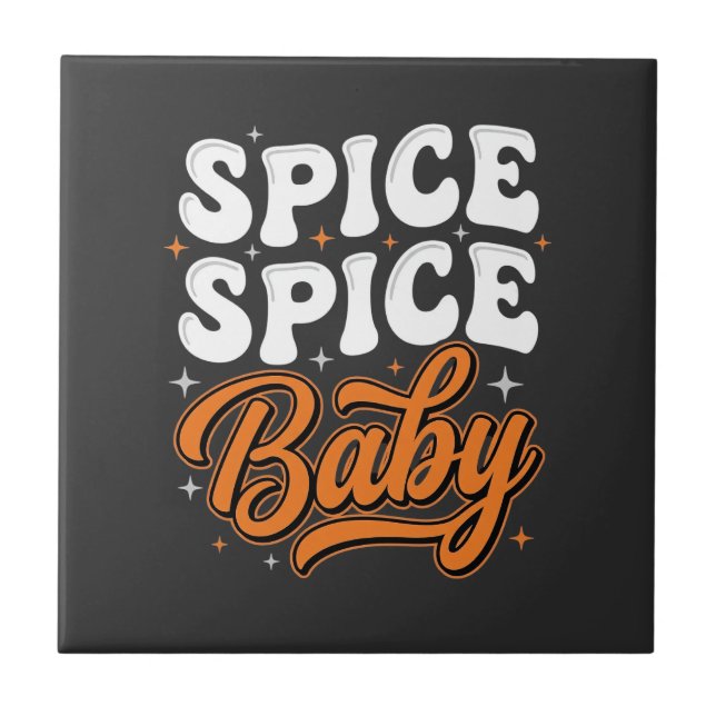 Temática de Halloween Bebê Spice Tipografia Retro  (Frente)