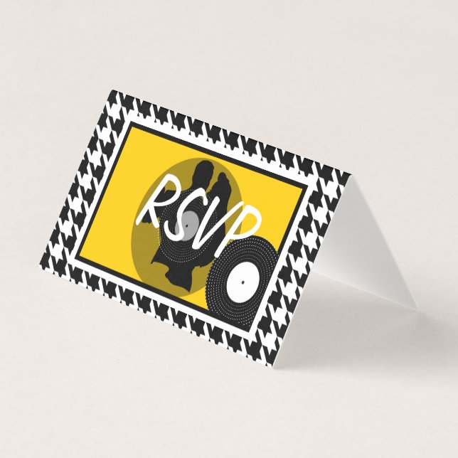 Temático amarelo, preto e branco com verificação d (Frente)