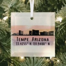 Tempe AZ City Skyline Latitude e Longitude