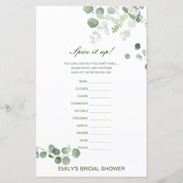 Tempero Editável Está Acima, Nomeie o Chuveiro de  (Frente)