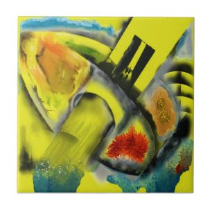 Tempestade - abstrato de Digitas com fundo amarelo