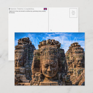 Templo de Bayon, Cartão Postal de Viagem do Camboj