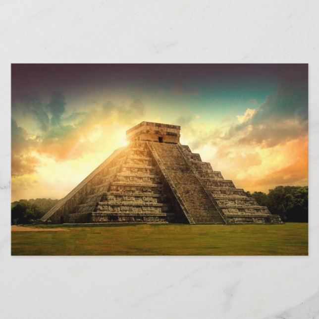 Templo de Kukulkan Yucatan - folha de papel estili (Frente)