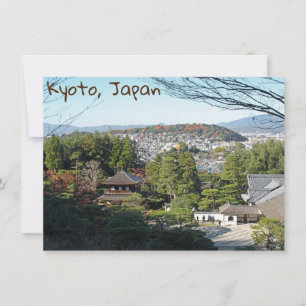 Templo de Quioto e Ginkaku-ji, cartão do Japão