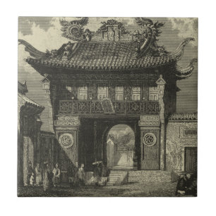 Templo Imperial Asiático a Preto e Branco