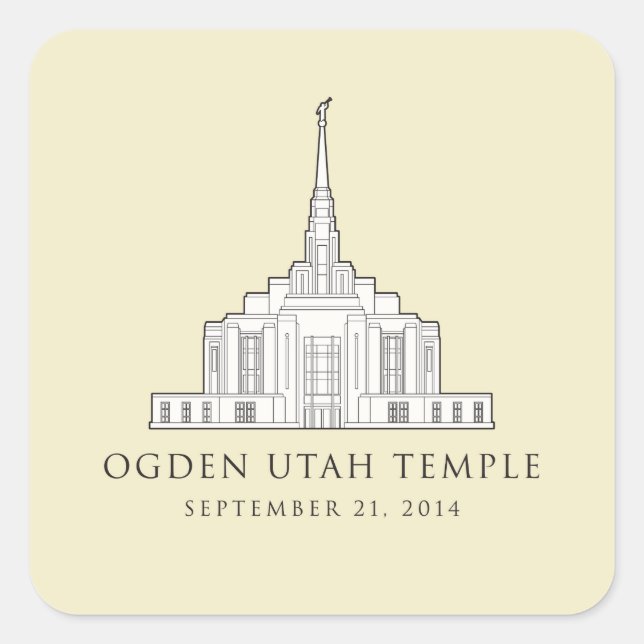 Templo Ogden Utah. Adesivo primário (Frente)