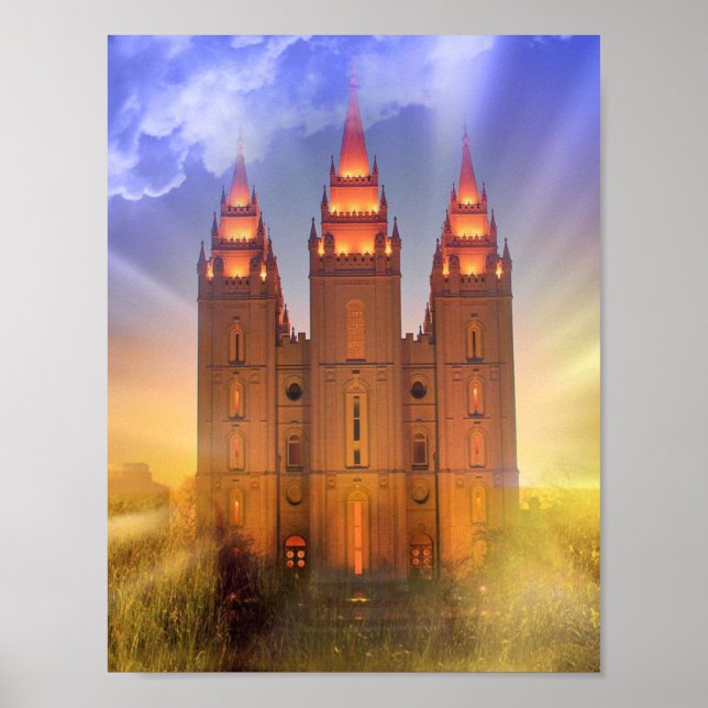 Templo Salt Lake com poster de raios solares (Frente)