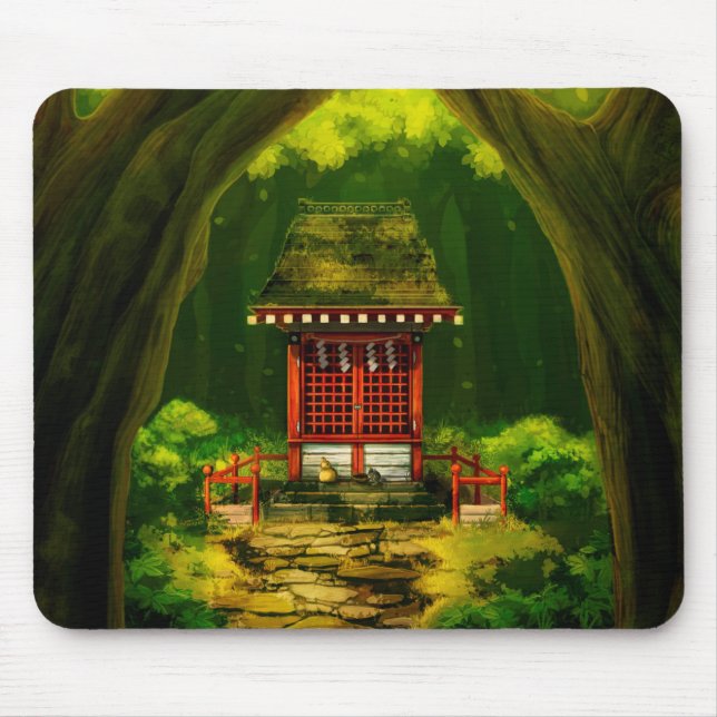 Templo vermelho Mousepad (Frente)