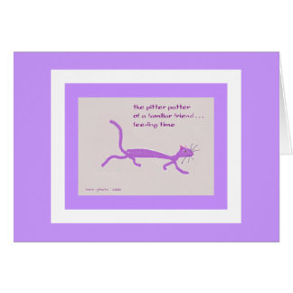 Tempo de alimentação - cartão feliz do gato