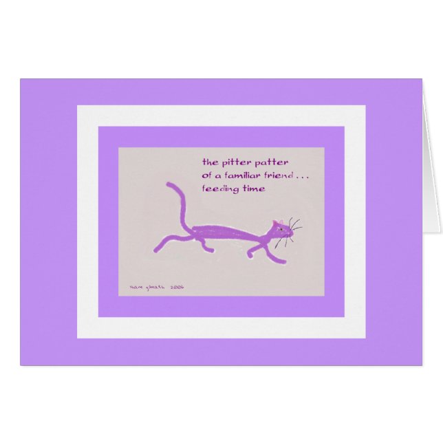 Tempo de alimentação - cartão feliz do gato (Frente Horizontal)