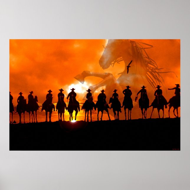 Tempo de rodeio a oeste do Cowboy Rodeo poster art (Frente)