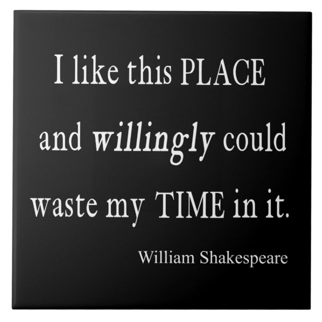 Tempo disposta Waste estas citações de Shakespeare (Frente)