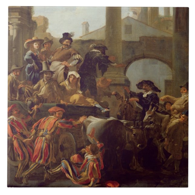 Tempo do carnaval em Roma, 1653 (óleo em canvas) (Frente)