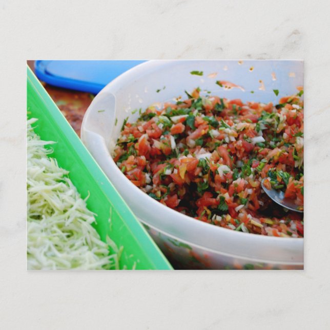 Tempo para o cartão postal dos Tacos de Peixes (Frente)