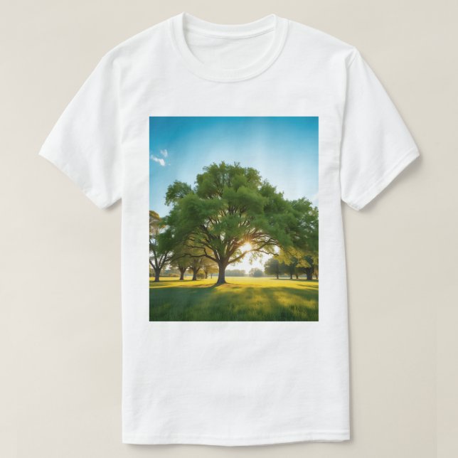 Tempo Tranquilo com uma Grande Árvore – Camiseta d (Frente do Design)