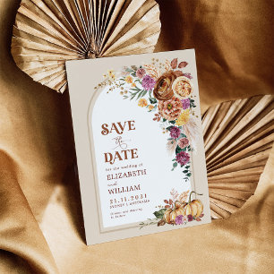 Tendência Boho Floral de Outono Abóbora Save the D