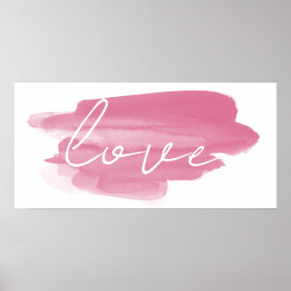 Tendência Cor Viva Magenta Love Poster