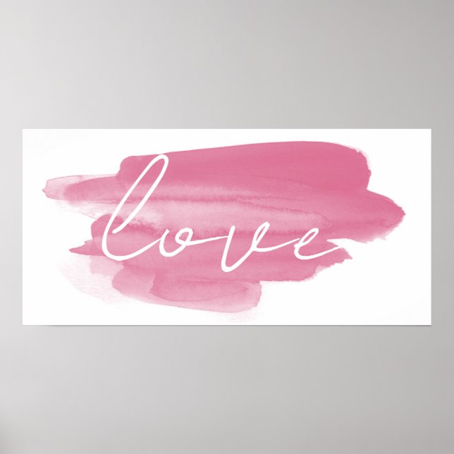 Tendência Cor Viva Magenta Love Poster (Frente)