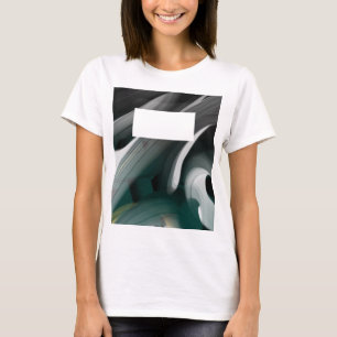 Tendência da Camisa Abstrato de Arte Preta Verde B