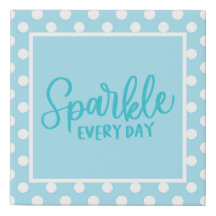 Tendência da Tipografia Girly Glam Polkadot Azul