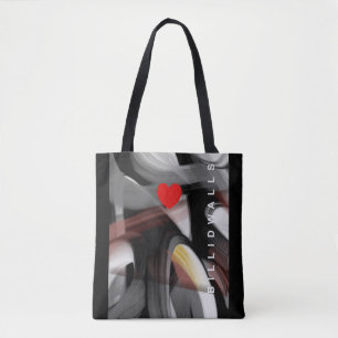 Tendência de Bolsa Tote Abstracto Preto Branco Emp