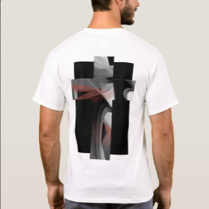 Tendência de Camiseta Abstrato Preto Branco Empoei