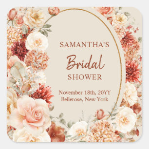 Tendência de cobre hydrangea e rosa adesivo de out