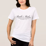 Tendência de Fim de Semana de Bachelorette de Noiv<br><div class="desc">Celebre seu fim de semana da solteira em estilo com esta camiseta personalizada "Bons da Noiva"! Apresentando uma tipografia elegante de script e detalhes personalizados como o nome, a localização e o ano da noiva, esta camisa é perfeita para uma festa elegante e memorável. Ideal para uma fuga de fim...</div>