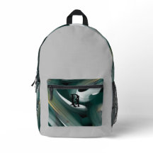Tendência de Mochila Arte Abstrata Preto Branco Ve