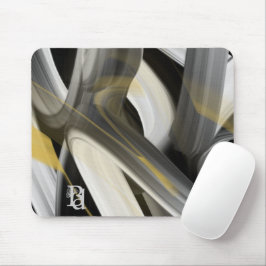 Tendência de Mousepad Arte Abstrata Preto Branco D