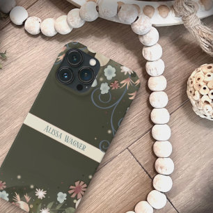 Tendência de Nome de Personalização Floral Elegant