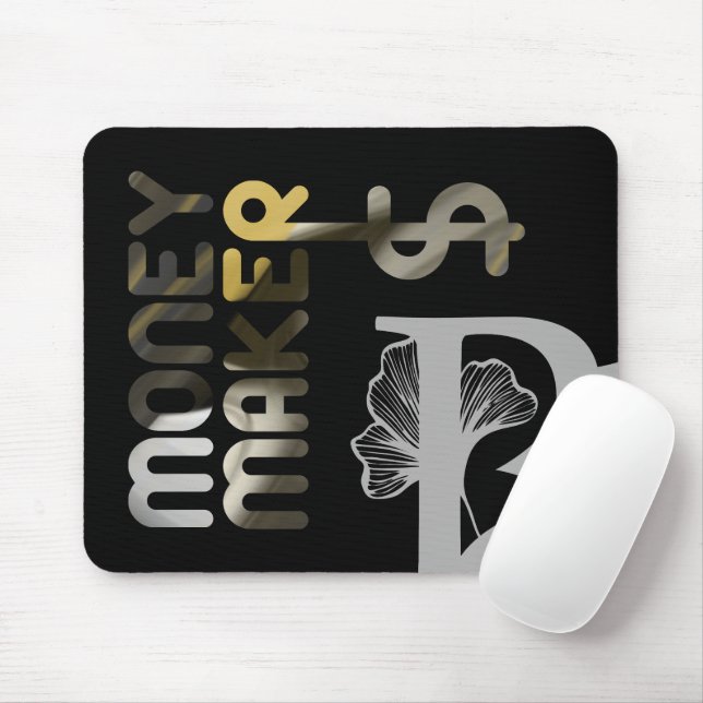 Tendência do Mousepad MONEYMAKER Abstrato preto br (Com mouse)