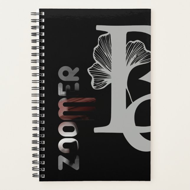 Tendência do Planejador ZOOMER Abstrato preto bran (Frente)