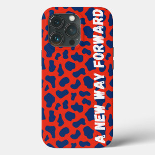 Tendência Vermelho Branco Azul Impressão Animal Fo