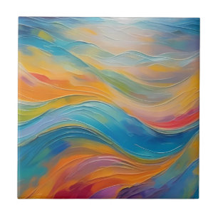 Tendy Bright Abstrato Blue - Padrão amarelo