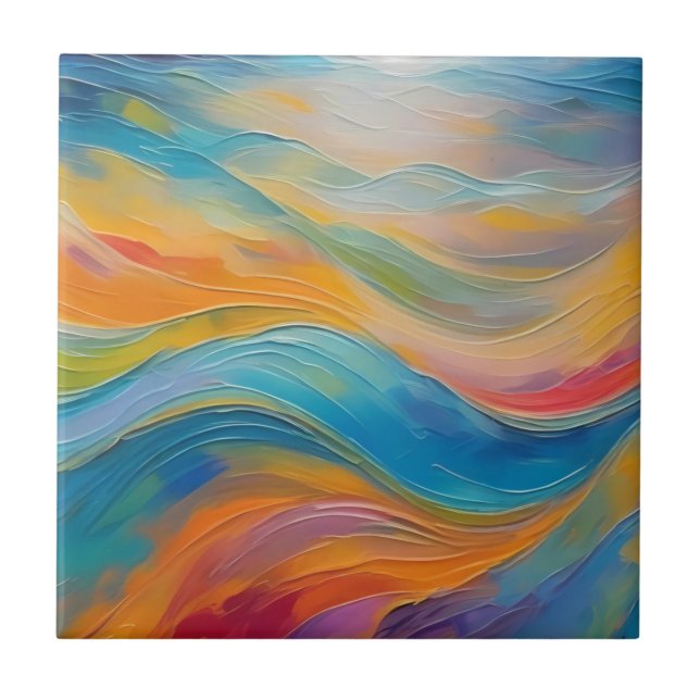 Tendy Bright Abstrato Blue - Padrão amarelo (Frente)