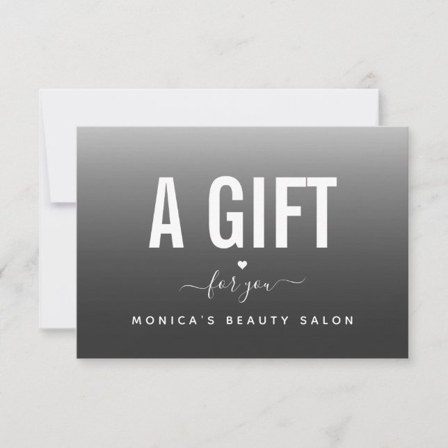 Tendy & Modern Cinzas Gradient Beleza Salão (Frente)