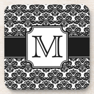 Tendy Monogramed Damask Porta copos