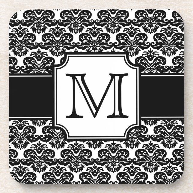 Tendy Monogramed Damask Porta copos (Frente)